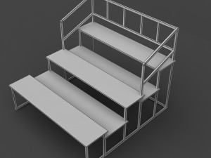 stadium bench Modelo 3D