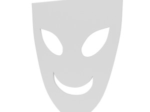 theater mask happy sad face Model 3D
