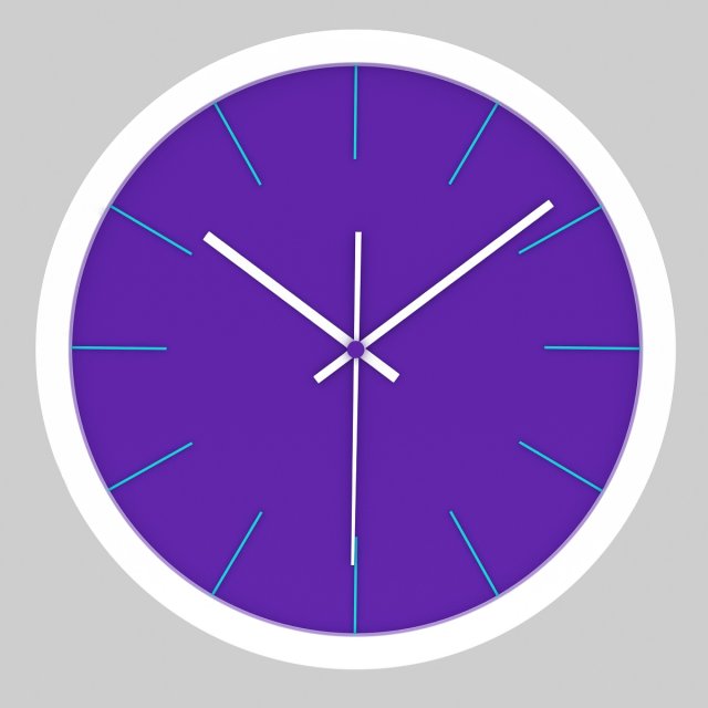 wall clock Model 3D .c4d .max .obj .3ds .fbx .stl .blend 