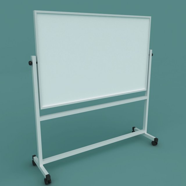 whiteboard with stand 3D Model .c4d .max .obj .3ds .fbx .stl .blend 