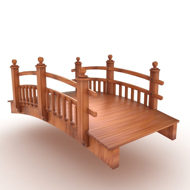 wood bridge 3D Modell .c4d .max .obj .3ds .fbx .stl .blend