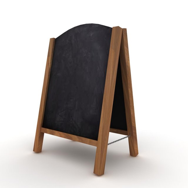 wooden sandwich board 3D 模型 .c4d .max .obj .3ds .fbx .stl .blend