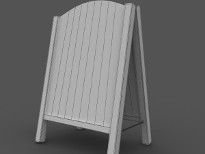 wooden sandwich board 3D 模型