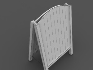 wooden sandwich board 3D 模型