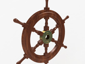 wooden ship wheel 3D Model