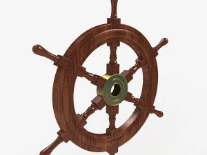 drewniane koło okrętowe Model 3D