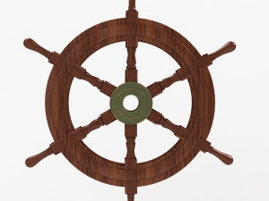 wooden ship wheel 3D Model
