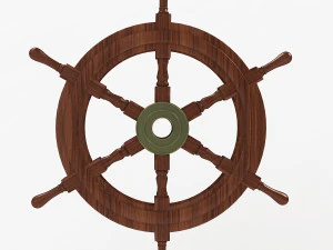 wooden ship wheel 3D Model