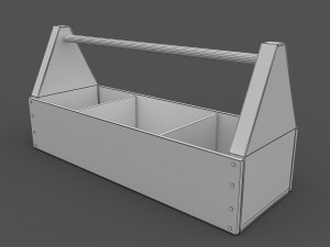 wooden toolbox 3D 模型