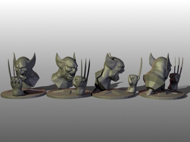 wolverine xmen Modèles 3D en vedette .c4d .max .obj .3ds .fbx .stl .blend 