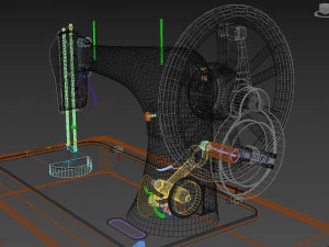 sewing machine singer model 1908 3D Model