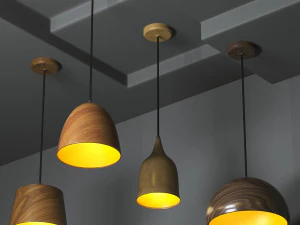 wooden pendant light 3D Model