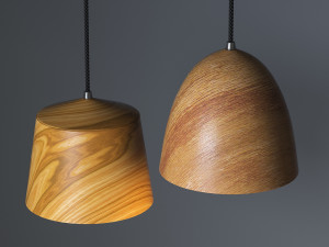 wooden pendant light Modello 3D