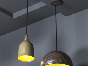 wooden pendant light Modello 3D