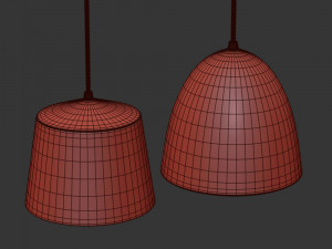 wooden pendant light Modello 3D