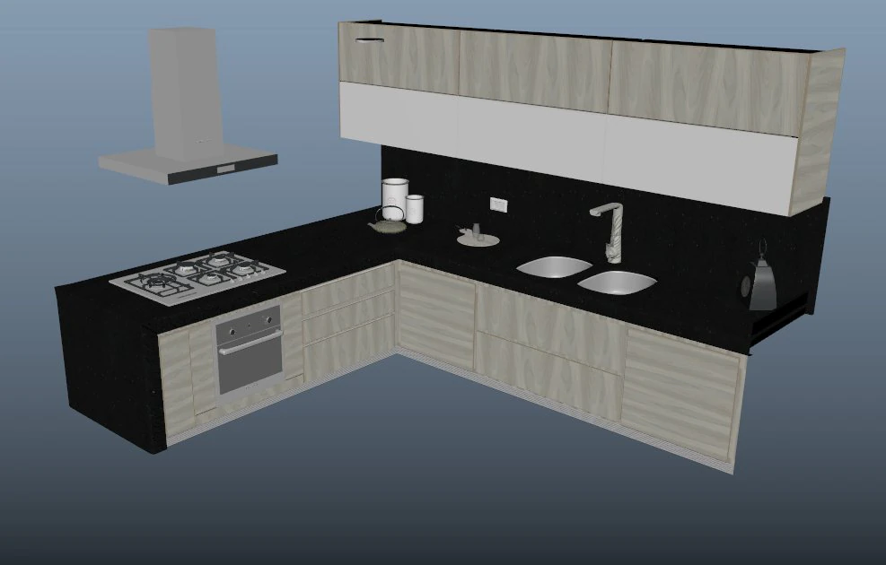 kitchen 3D Model .c4d .max .obj .3ds .fbx .stl .blend