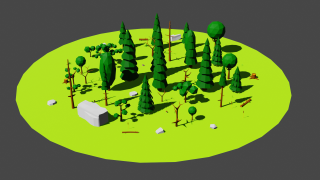 Low Poly Trees Pack All seasons 3Dモデル .c4d .max .obj .3ds .fbx .stl .blend 