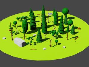 Pacote de árvores Low Poly para todas as estações Modelo 3D