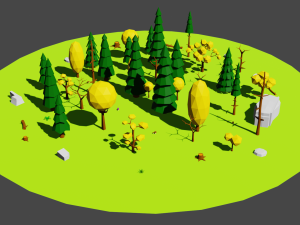 Low Poly Trees Pack All seasons 3Dモデル