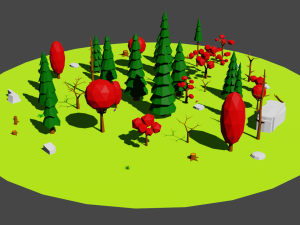 Low Poly Trees Pack All seasons 3Dモデル