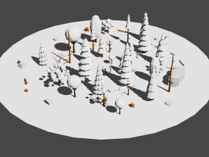 Low Poly Trees Pack All seasons 3Dモデル