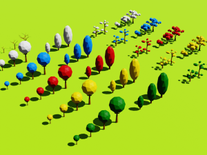 Low Poly Trees Pack All seasons 3Dモデル