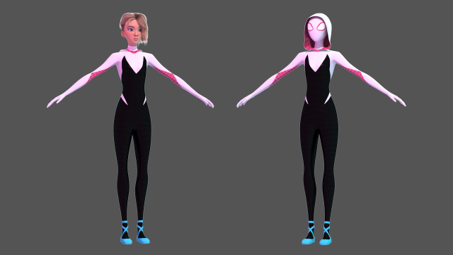 gwen stacy - into the spider-verse Modelo 3D .c4d .max .obj .3ds .fbx .stl .blend 