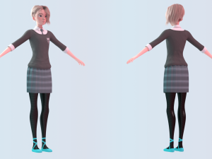 gwen stacy - into the spider-verse school uniform version 3D Model