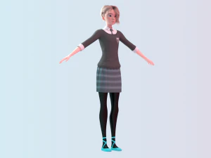 gwen stacy - into the spider-verse suit and school uniform 3D Model