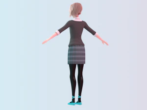 gwen stacy - into the spider-verse suit and school uniform 3D Model