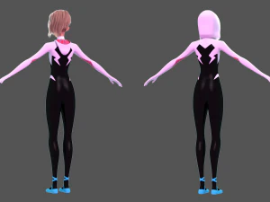 gwen stacy - into the spider-verse suit and school uniform 3D Model