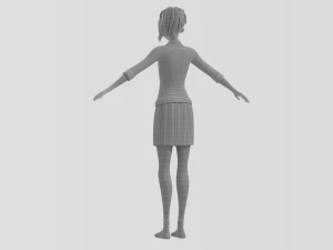 gwen stacy - into the spider-verse suit and school uniform 3D Model