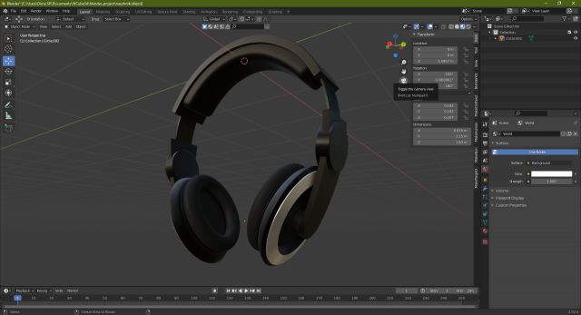 headphones 3D Model .c4d .max .obj .3ds .fbx .stl .blend 