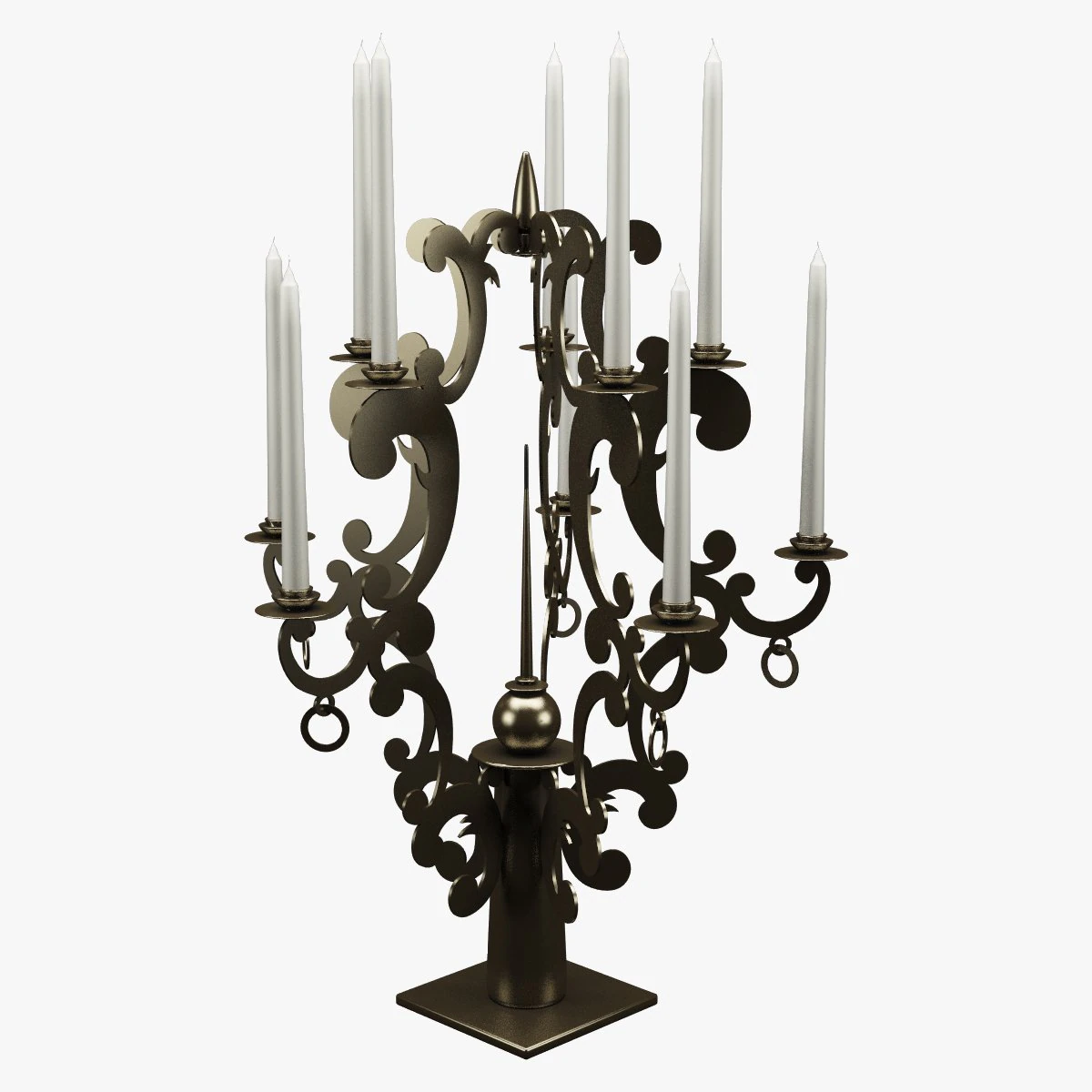 realistic candle set 001 3D Model .c4d .max .obj .3ds .fbx .stl .blend