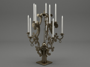 realistic candle set 001 3D मॉडल