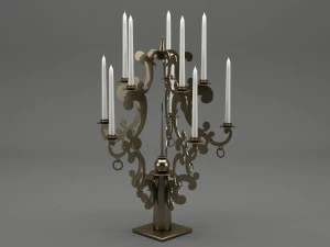realistic candle set 001 3D Model
