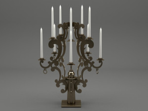 realistic candle set 001 3D मॉडल