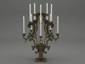 realistic candle set 001 3D Model