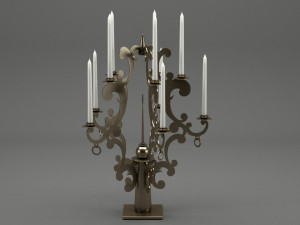 realistic candle set 001 3D मॉडल