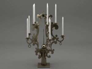 realistic candle set 001 3D Model
