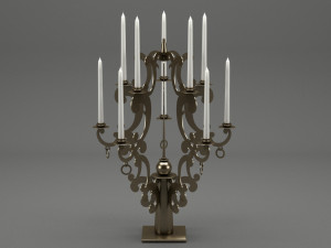 realistic candle set 001 3D मॉडल