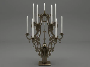 realistic candle set 001 3D Model