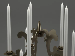 realistic candle set 001 3D Model