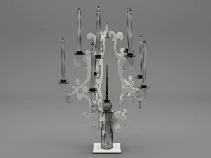 realistic candle set 001 3D Model