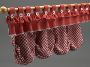 realistic curtain 001 3D Модель