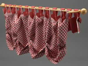 realistic curtain 001 3D Model