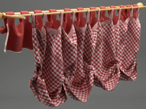 realistic curtain 001 3D Model