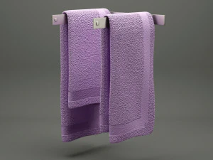 bathroom towel 01 3D Model