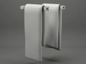 bathroom towel 01 3D Model