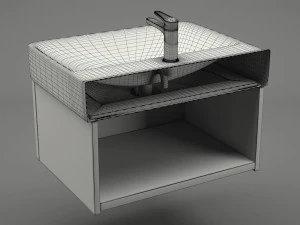 modern bathroom sink 001 3D Model